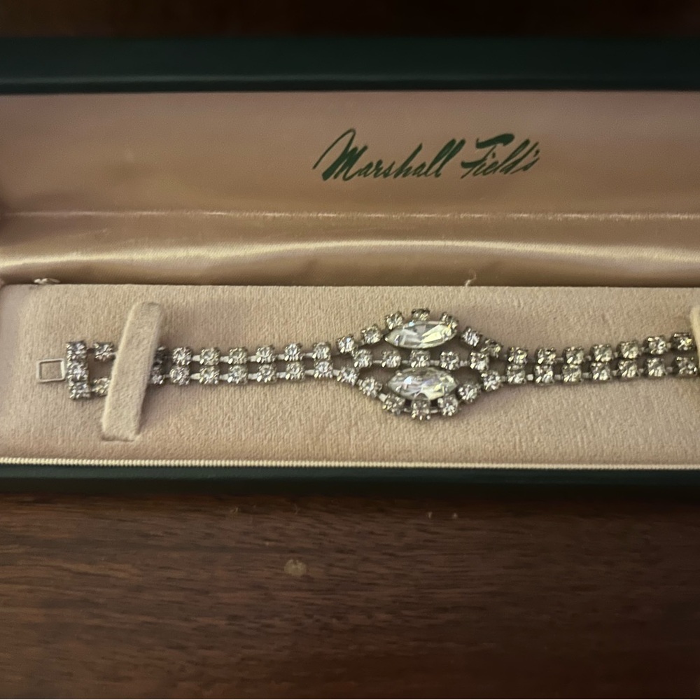 Marshall Fields Silver Crystal Bracelet
